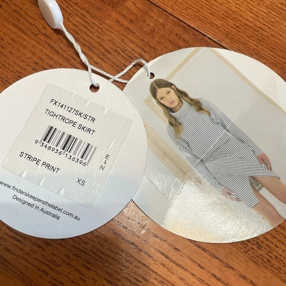 Finders Keepers Tightrope Skirt In Stripe Print Size XS. Small Snag See Pic NWT. - Picture 4 of 8